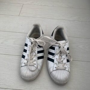 Adidas SuperStar Womens Stripe Black and White Shoes Size US 5.5